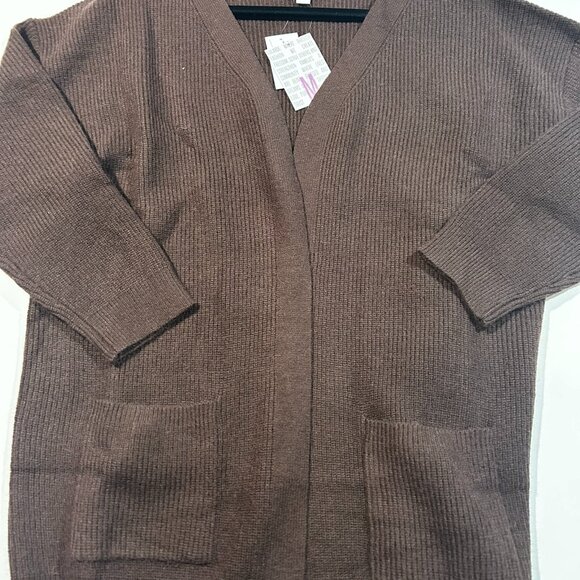 BRAND NEW - Lularoe Medium Essentials Cardigan Sweater w/ Tags - Brown - Picture 1 of 3